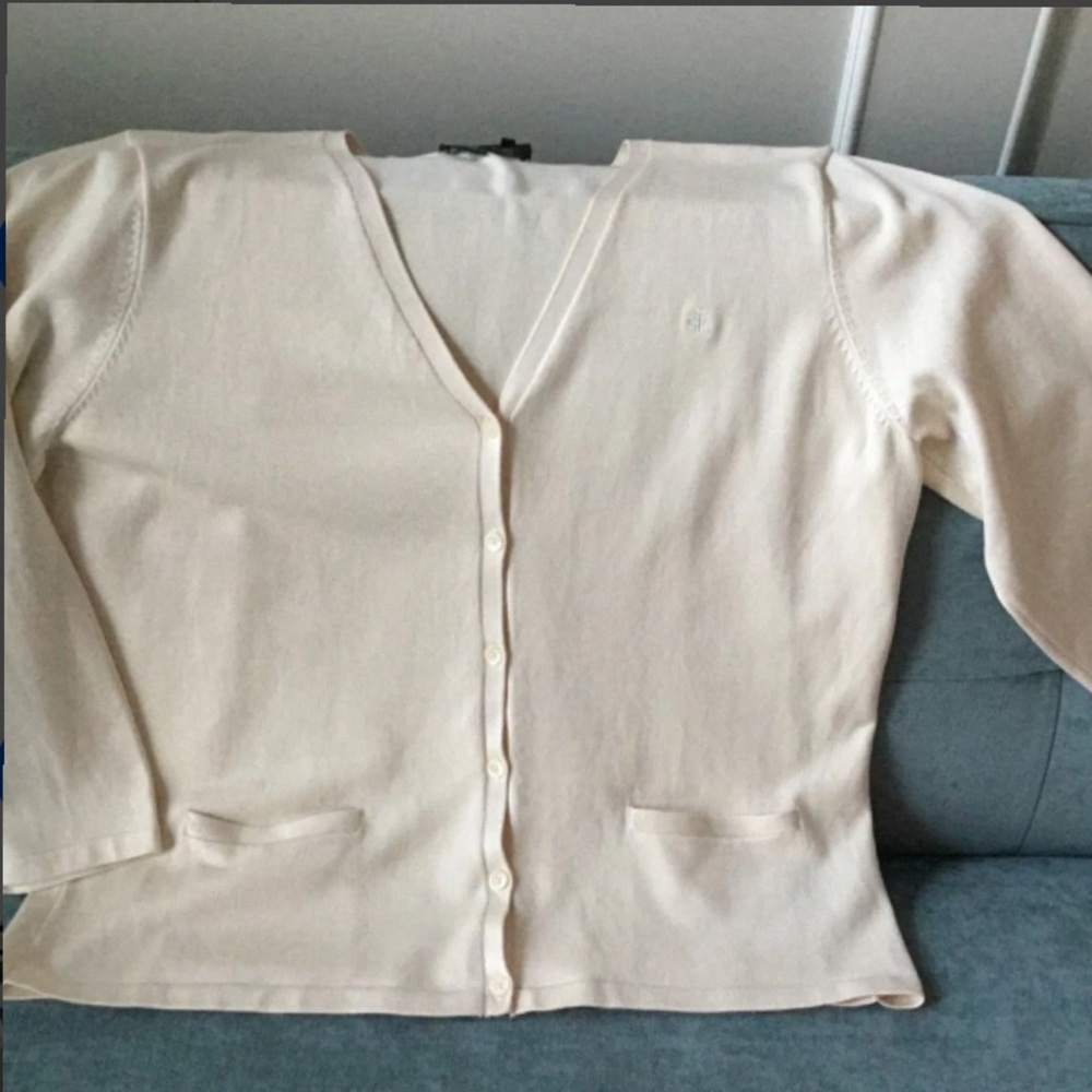 Ralph Lauren Cream Button-Up Cardigan